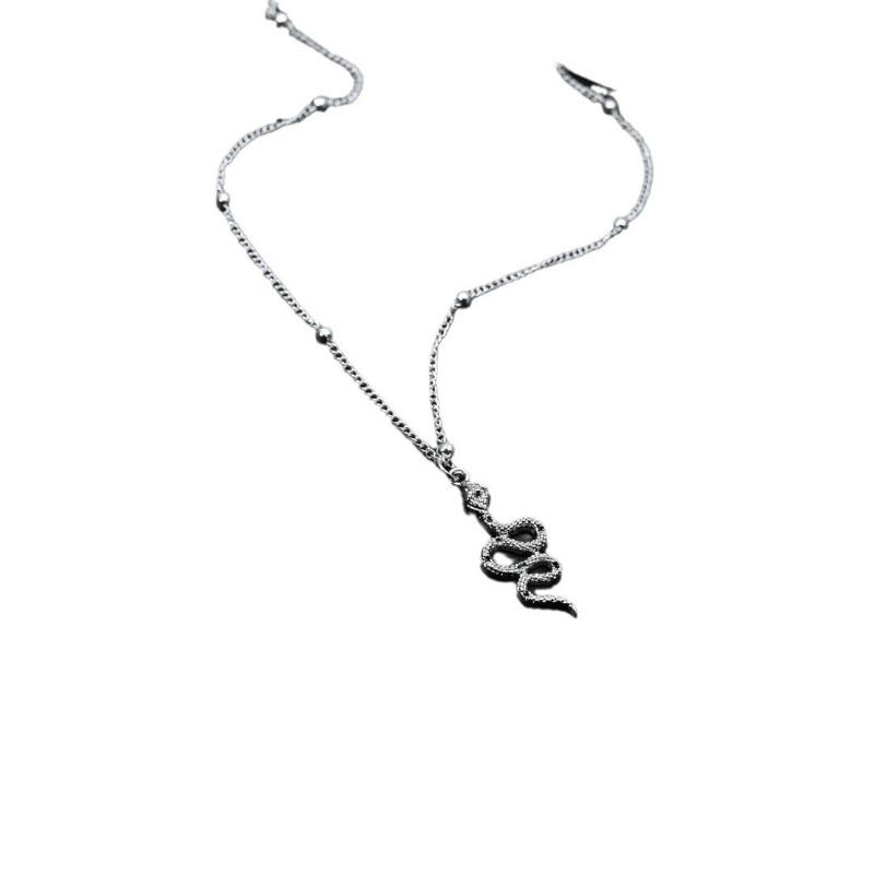 Simple Cross Necklace Female Niche Design Sense Cold Wind Snake Festival Pendant Collarbone Chain