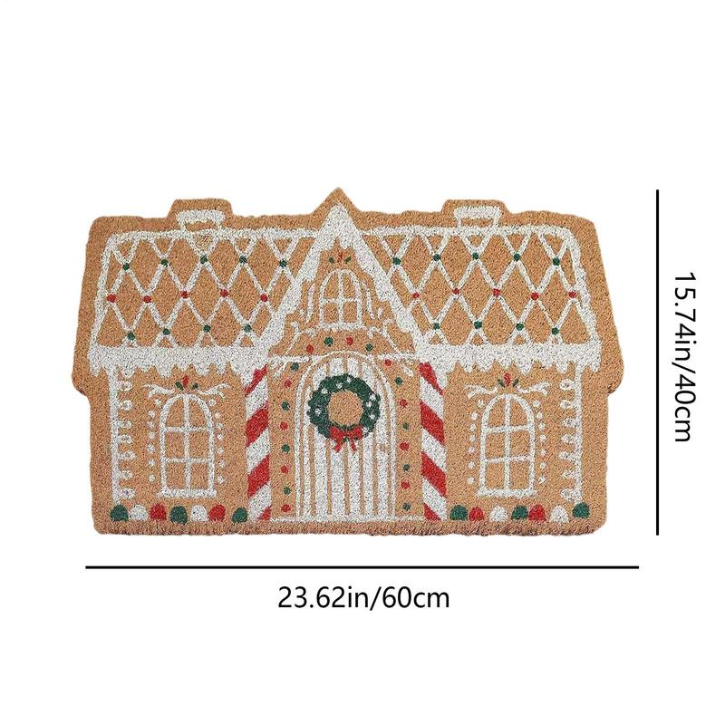 Palace Shaped Kitchen Rugs Christmas Decoration Floor Mat Christmas Door Mat For Indoor Bedroom Front Door Carpet New Year Gift