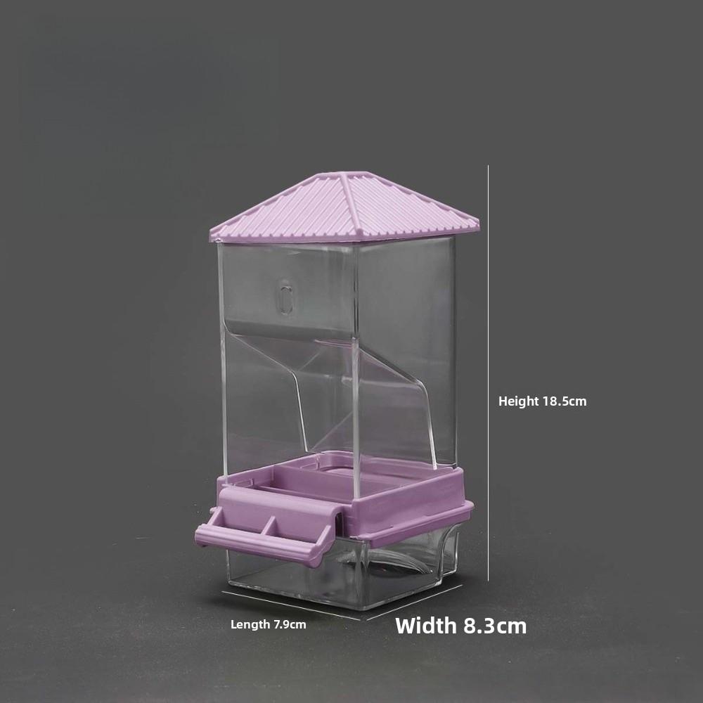 

Automatic Bird Feeding Bowl No Mess Transparent Parrot Feeder Large Capacity Easy Clean Food Container For Small Birds фіолетовий