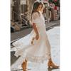 Europe and the United States Summer Foreign Trade New Women's Clothing V-neck Short-sleeved Lace Dress