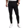 Men Solid Color Elastic Casual Tapered Long Pants