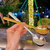 304 Stainless Steel Spoon, Long-handled Hammer-patterned Korean-style Round-head Spoon, Household Spoon, Soup Spoon