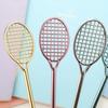 4pcs Creative Badminton Racket Shape Black Pens Exquisite Gift Pen Water-based Pen Stationery Pens (Size: One Size)
