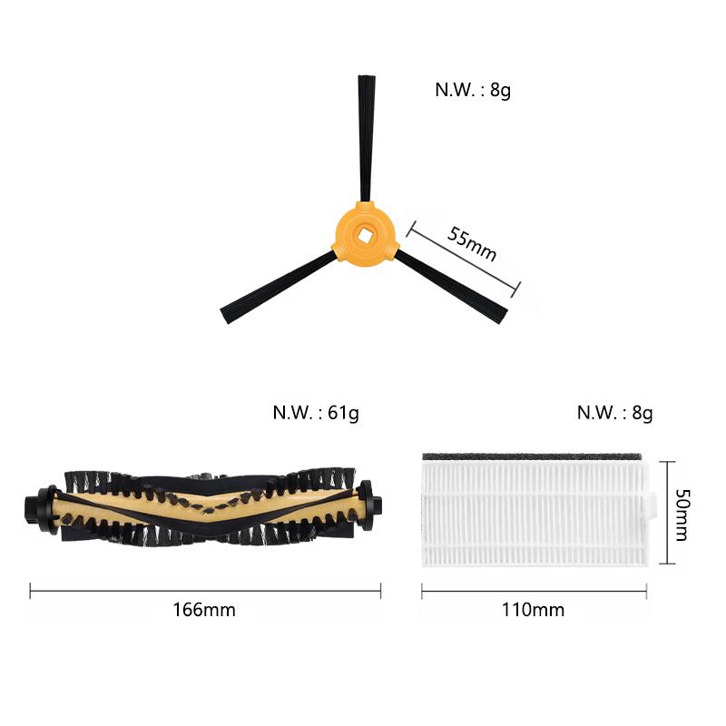 Für Ecovacs DEEBOT 600 601 605 Yeedi K600 / K700 Roboter Staubsauger Ersatzteile Walze Haupt Seitenbürste Hepa Filter Zubehör