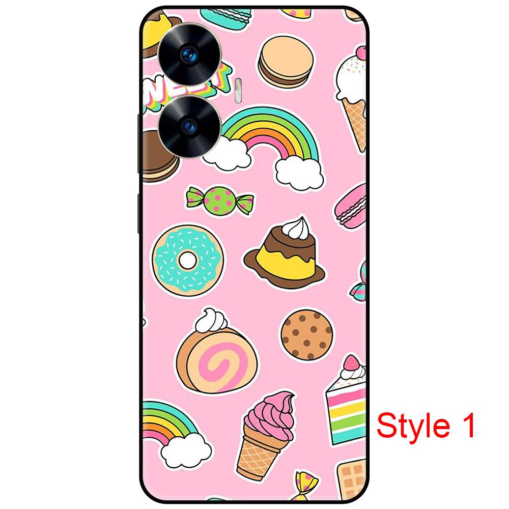 

Чехол для Realme C55 Balck, мягкая задняя крышка из ТПУ RMX3710, 6,72 дюйма, противоударный, полный защитный бампер белый