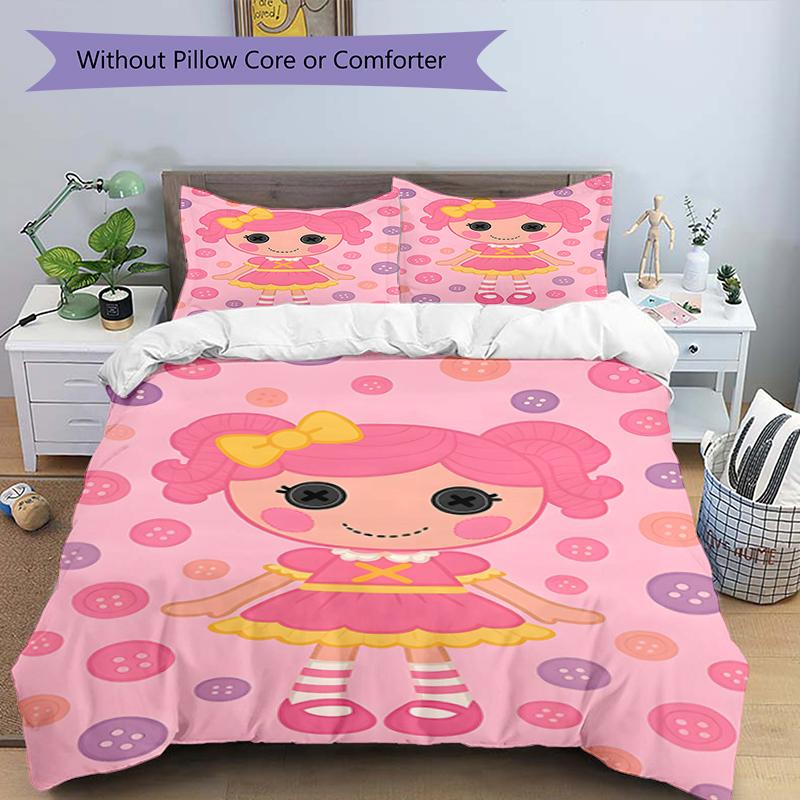 3pcs Lalaloopsy2 Design Cover Set - HD Printed Bedding with 1 Cover and 2 Pillowcases - Perfect for Home and Dorm Decor