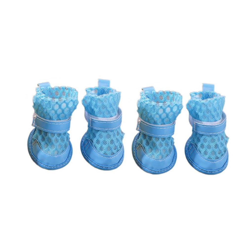

4 шт. Износостойкие сетчатые ботинки для собак, Нескользящие протекторы для лап питомца, Чехлы для лап собаки, Выгул собаки M
