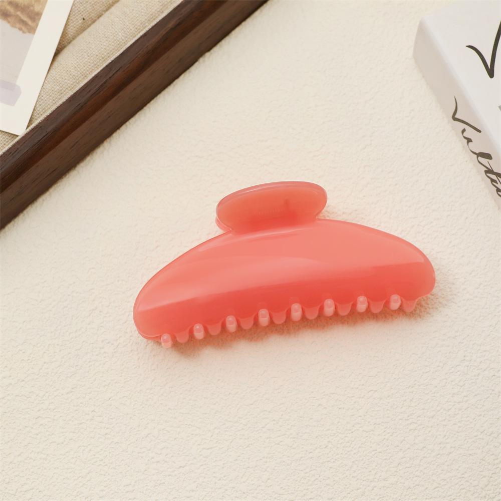 Large Semicircle Jelly Color Updo Hair Claw Clip for Thick Hair