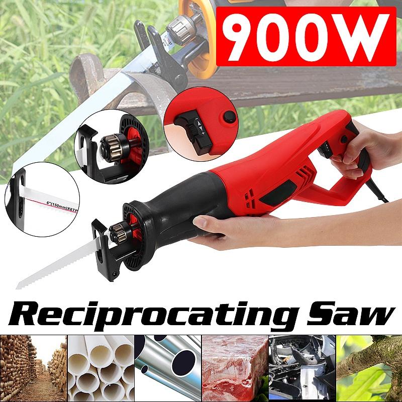 

220В 50Гц Электрическая сабельная пила с возвратно-поступательным движением 2 полотна Дерево Металл Пластик Обрезка 900Вт