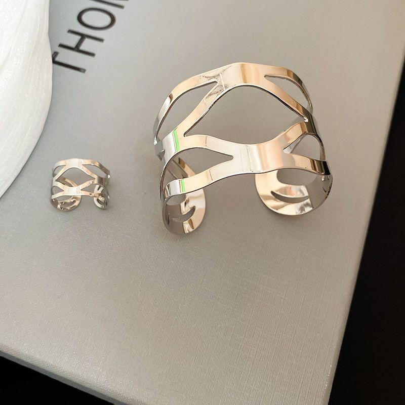 Niche Style Vintage Bracelet Fashion Retro Female Flowers Bracelet-Gold (Set of Two Hb4012
