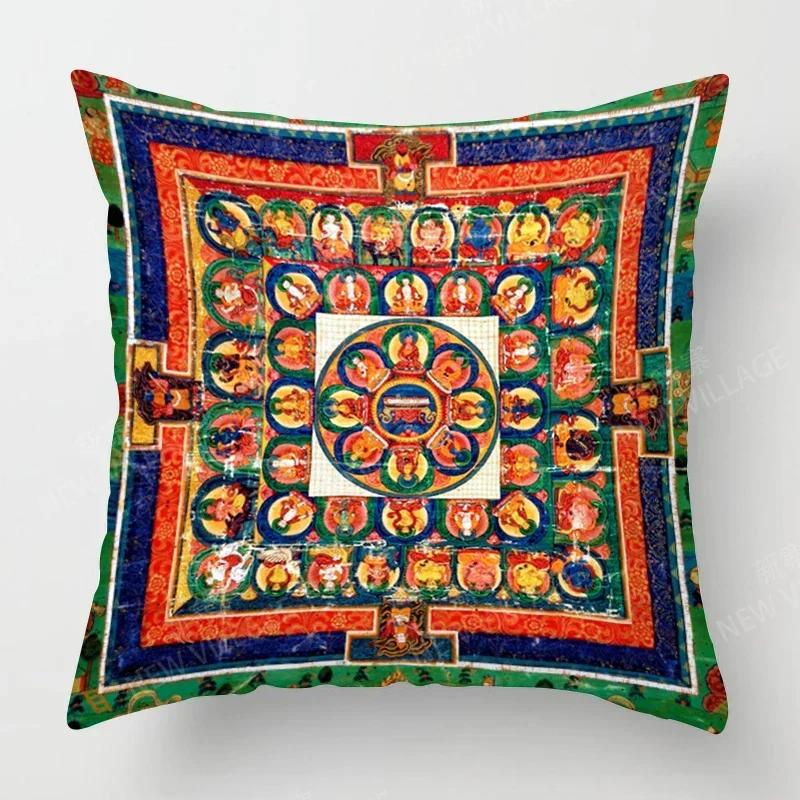 Fall Home Decor Autumn Living Room Throw Pillow Cover Sofa Boho Cushion Cover Mandala