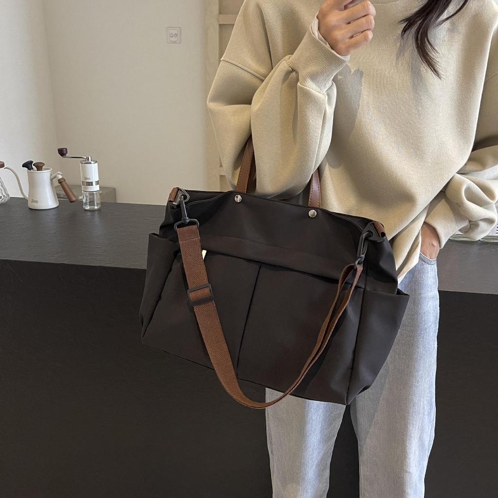 Korean Style Women's Large Nylon Tote Bag - Versatile Canvas Shoulder Bag