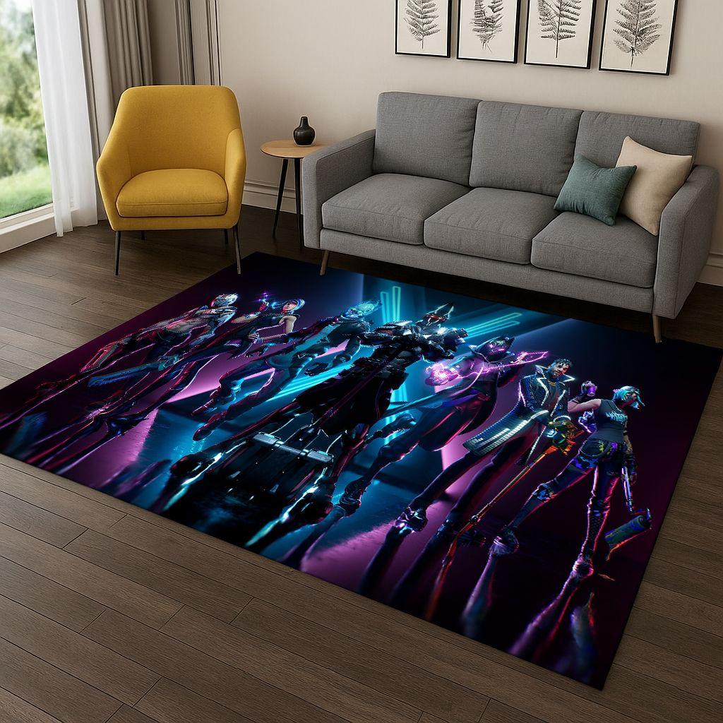 Tappeto Cartoon 3D Gioco F-Fortnite per Camera da Letto Soggiorno Divano Zerbino Decorazione Casa, Tappeto Area Giochi Bambini Antiscivolo Regalo di Natale