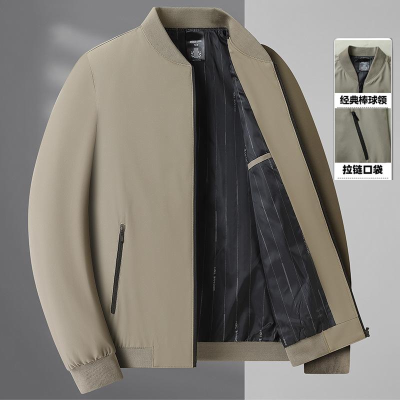 New Spring and Autumn Men's Old Baseball Collar Jacket Dad Jacket Commuter Business Jacket Men