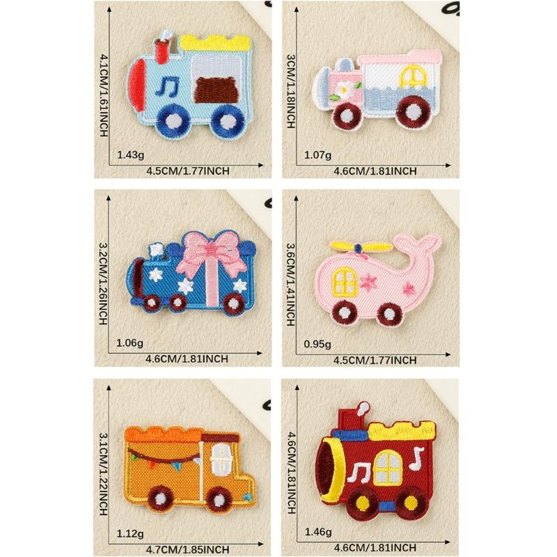 6 Pcs Lovely Toy Car Embroidered Patches Sew on Patches Cartoon Car Iron on Patches Clothing Patches Sewing Patches