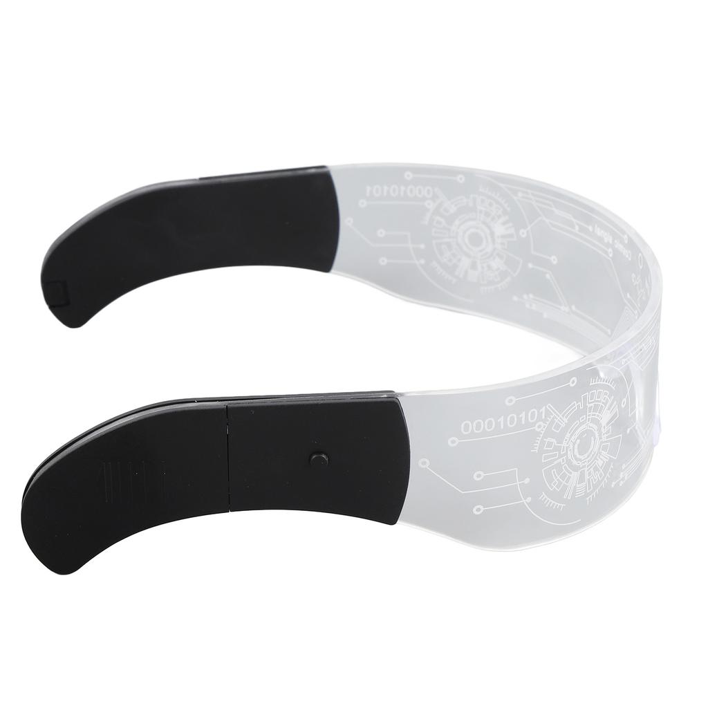LED Visor Brille 7 Farben 4 Modi Leuchtende Cyberpunk Futuristische Brille für Party Cosplay Musik