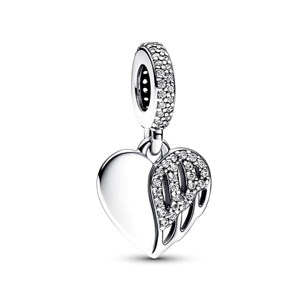 925 Silver Winged Angel Charm Pendant For Bracelet Female Jewelry Exquisite Gifts