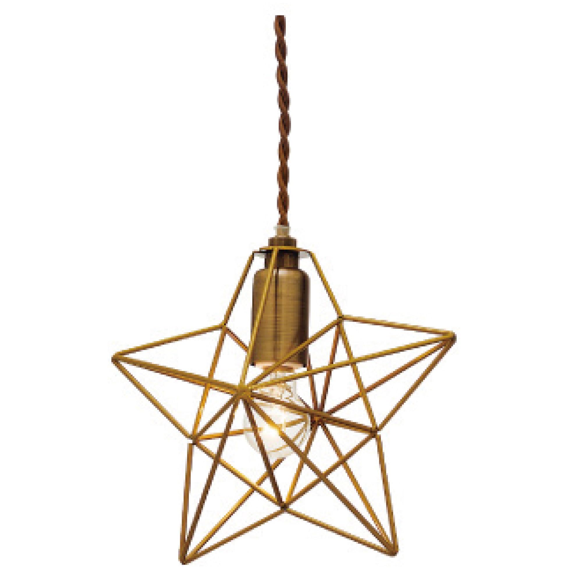 

Interform LT-1087ST Brace S Pendant Light with Incandescent Bulb, Star Design, Gold, Small, Nordic Style