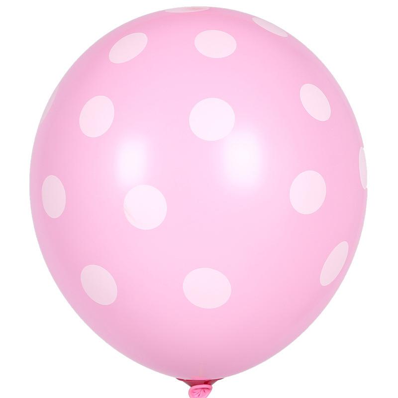 12 Inch Colorful Latex Balloon Birthday Camping Party Children'S Day Polka Dot Print Thickened Balloon