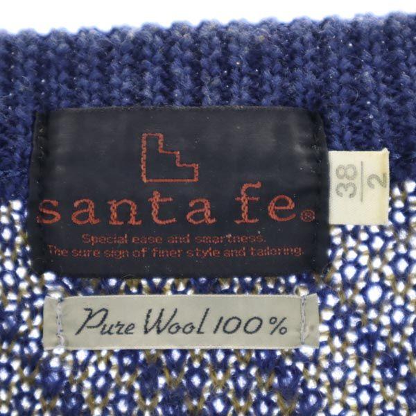 santa fe wool Overall handle Long sleeve V neck sweater Feb-38 knit Men's Used