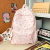 Schoolbag New Large-capacity Backpack Women's Simple, Lightweight and Sweet Schoolbag Korean Version of Junior High School Students Cute Fashion 