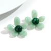 New Colorful Acrylic Flower Stud Earrings for Women Summer Fashion Five Petal Floral Resin Earring Statement Jewelry Daily Gifts