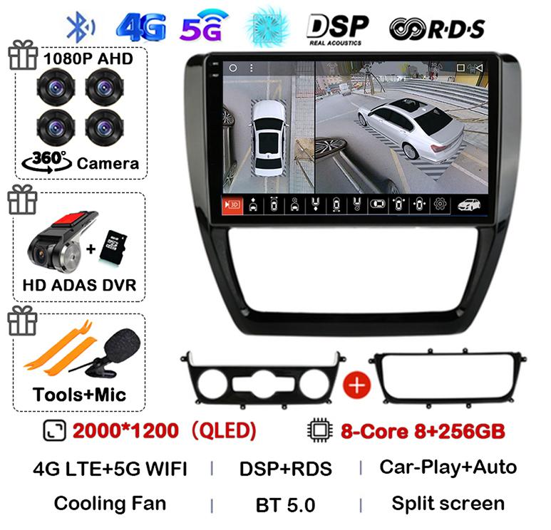 Android 14 Carplay Auto 4G+WIFI Car Radio For Volkswagen VW Sagitar Jetta Bora 2011-2018 Multimidia Video Player GPS Head Unit