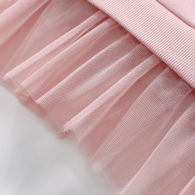 Mädchenmode Mesh-Kleid Sommer Kinder Cartoon Kurzarmkleid