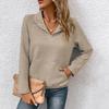 Women's Fashion Casual Spring Autumn Solid Color Print Long Sleeve V-Neck Blouses & Shirts
