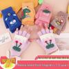Gants en laine chauds pour enfants, motif dessin animé, à rabat sur les doigts, sans doigts, pour élèves du primaire