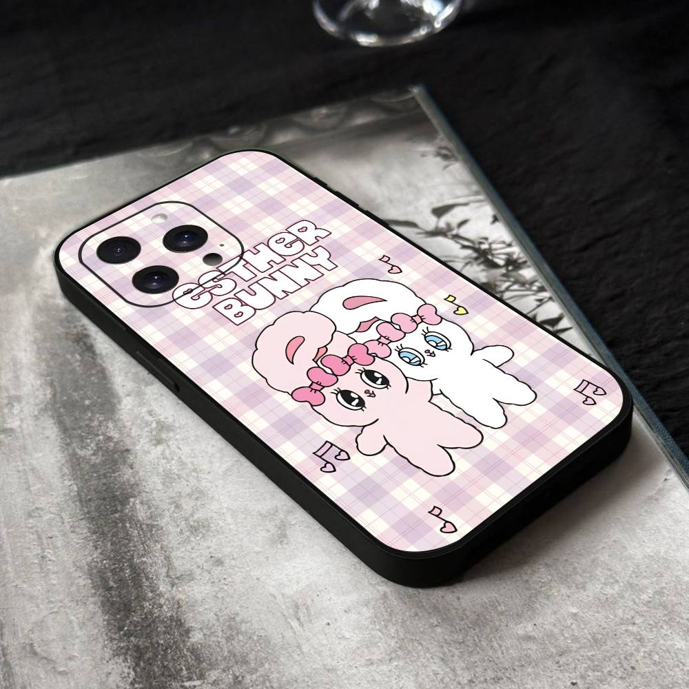 Pink Rabbit E-Esther Bunny Phone Case Black Silicone Soft Shell For IPhone 17 16 15 14 13 12 11 Air Pro Max Plus Hot Sale