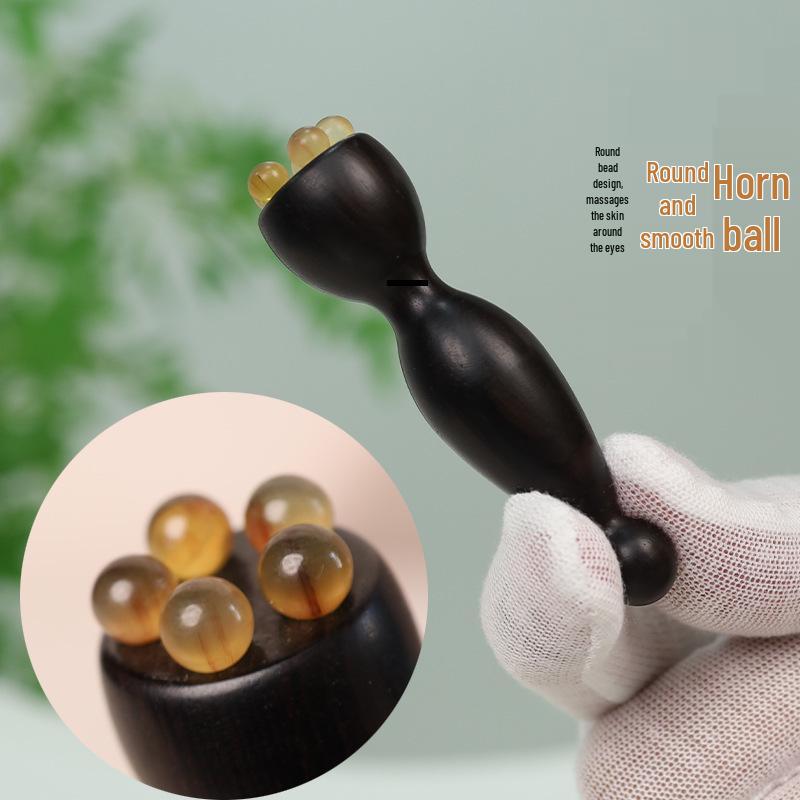 Purple Sandalwood Lotus Eye Massager & Sheep Horn Facial Acupressure Stick for Women's Skincare
