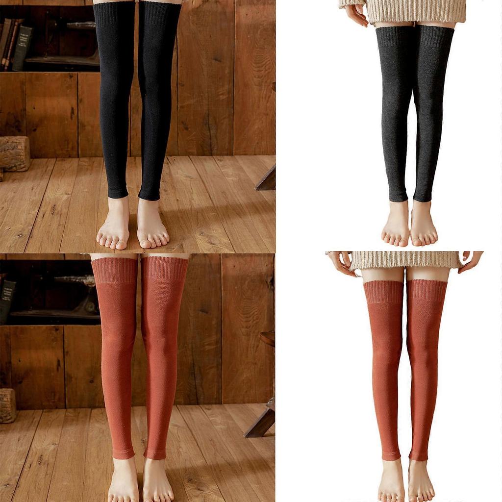 Oberschenkelhohe Stulpen für Frauen Mädchen Gestrickte Lange Über Knie Socken Fußlose Stiefelstrümpfe Winter Warme Oberschenkelhohe Socken Schwarz