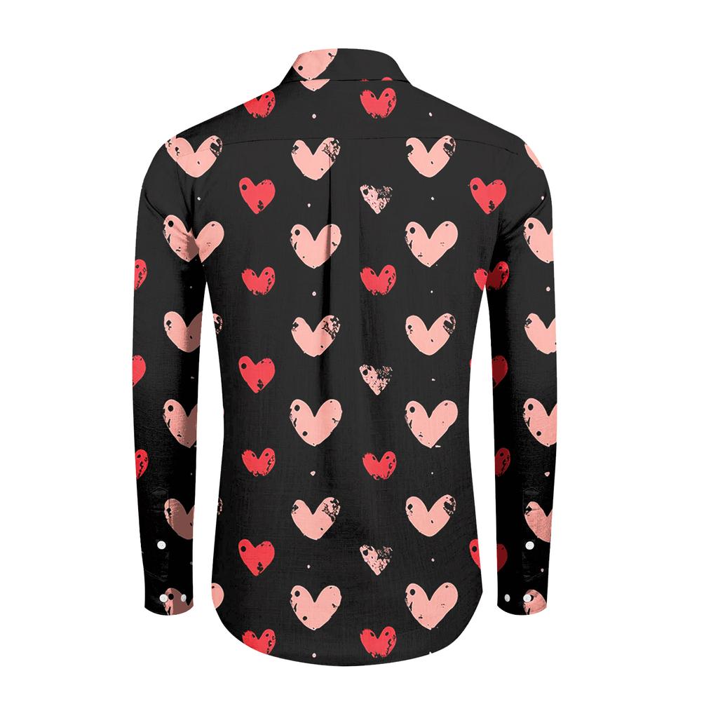 Lässiges, locker sitzendes Langarmhemd für Herren, modisches Revershemd