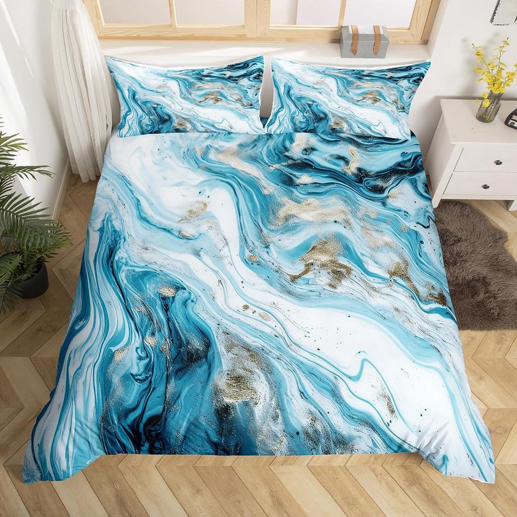 Hawaiian Beach Abstract Duvet Cover King Size Ocean Wave Set Gradient Stripe Bedding Modern Minimalist Room Decor 3 Piece Set