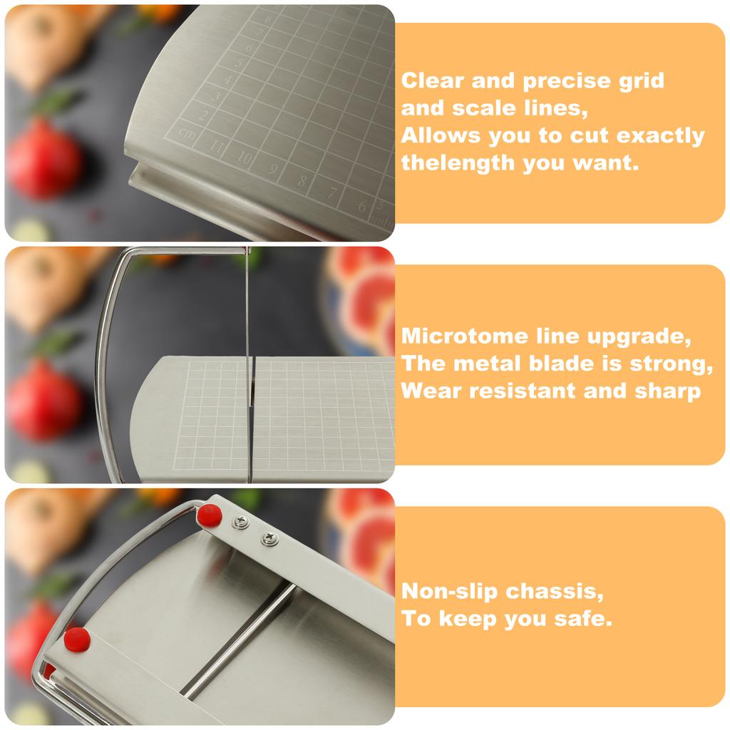 Nerezový kráječ sýra Krájecí deska na sýr s ostrou čepelí 8,3×5×1,2 palce Krájecí deska na sýr s mřížkovými rýhami