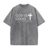 Christian T-Shirt for Men God Is Good Tee Short Sleeve Graphic Letter Printed Cross Religious Quote Casual Top Christian