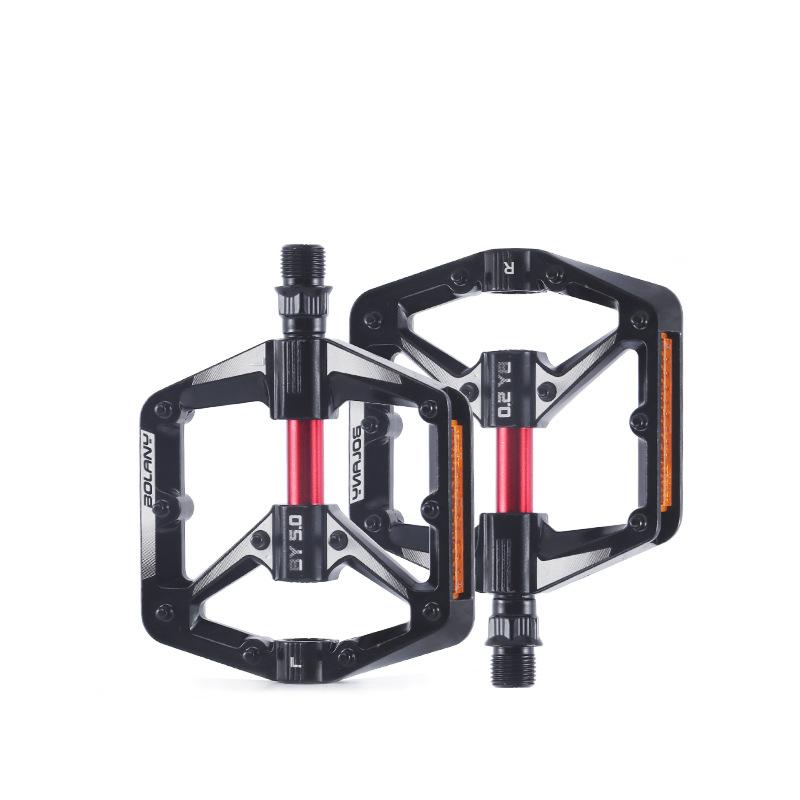 Double DU Aluminum Alloy Bicycle Pedal with Reflective Bearing for MTB BMX Mountain Biking on Highways and Trails Pedal Pedal чёрный