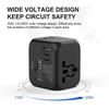 Travel Charger 2500W High Power Socket Portable Power Wide Voltage 110-250V Multi-National Adapter with 2 Type-C