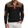 European American Autumn Winter New Style Men Best Seller Half Zipper Fashion Casual Fleece Color Block Sweatshirt