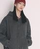 Rebrenner Two-Way Pigment Heavy Zip-Up Hoodie Charcoal