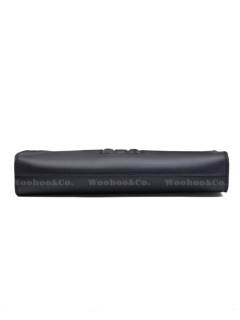 Bally Logo Zip Closure Leather Clutch Men Clutch Dark-Blue 6310280