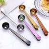 2-in-1 Löffel und Beutelclip, Messlöffel aus Edelstahl, Multifunktionaler Pulverversiegler für Milchkaffee, Luftdichter Clip