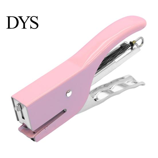 Office Workspace Accessories Mini Handheld Stapler, with Ergonomic Curved Design, Macaron Stapler for Paper Colored Compact Metal Daily Document