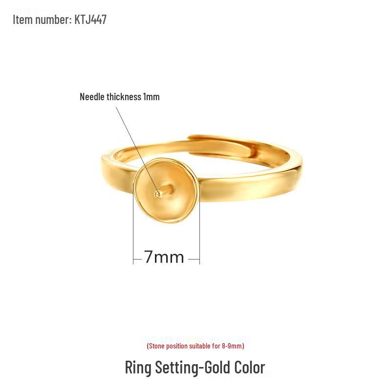 

Кольцо-заготовка из стерлингового серебра 925 пробы с многокаменной закрепкой и штифтом для мужских и женских украшений DIY, с круглым янтарным шариком Adjustable