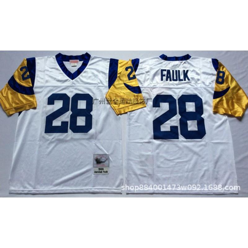 Mens Retro Rams Football Jersey Embroidered Hall Of Fame Tribute Training Uniform American Fans