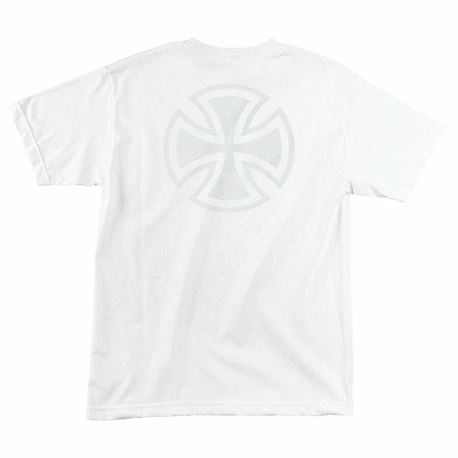 Independent Trucks BAR AND CROSS FADE OUT Skateboard T Shirt WHITE S