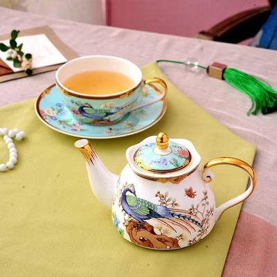 Creative High-Value British Flower Tea Set, Complete Set With Cups And Saucers, Guochao Single Child And Mother Pot Set, Ceramic Fruit Teapot.