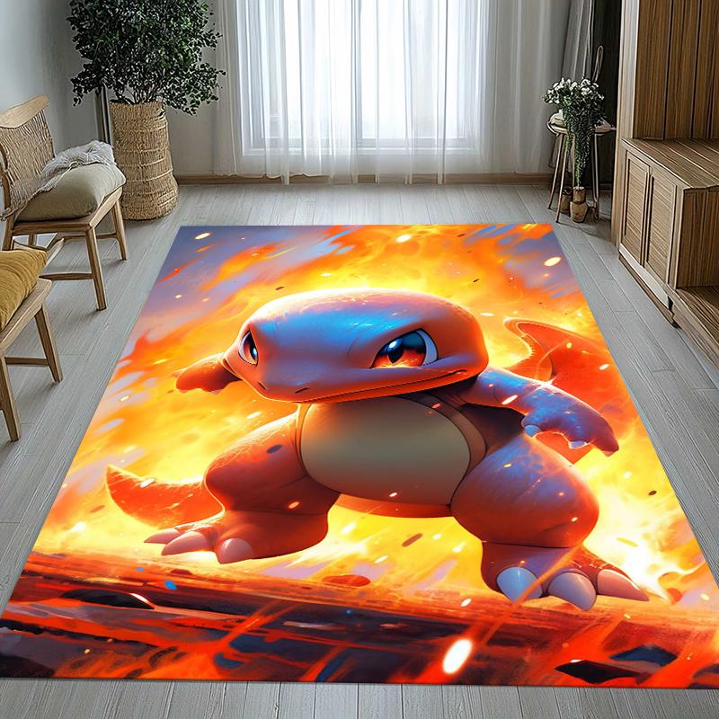 Charizard Charmander Pokemon Living Room Non-Slip Area Rug Soft Carpet for Bedroom Kids Playroom Sofa,Home Decor Doormat Gift
