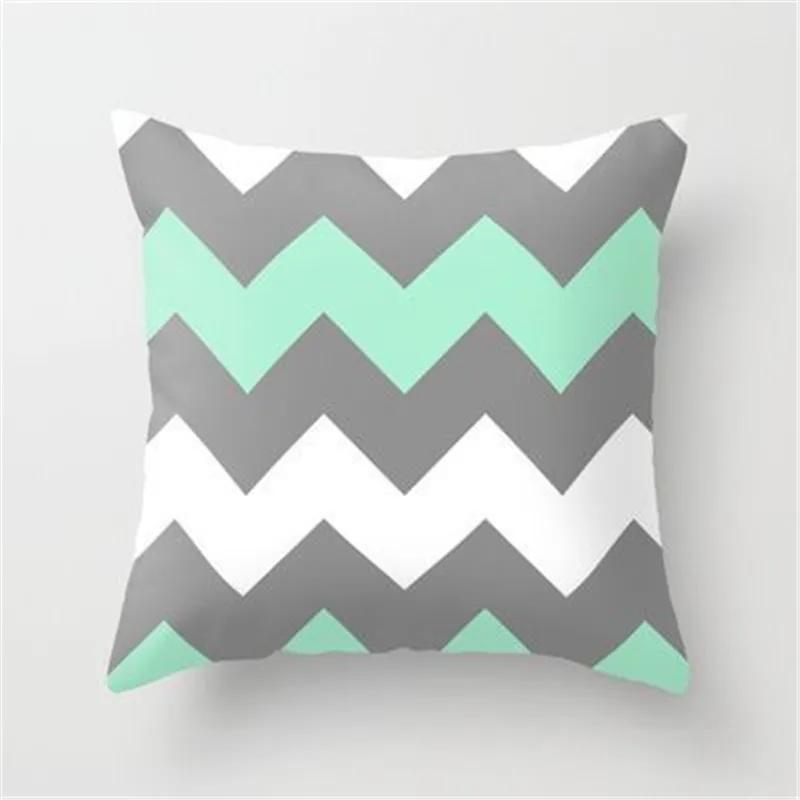 New 45X45Cm Blue Green Geometric Cushion Cover For Sofa Home Decor Polyester Cotton Throw Pillow Case Marble Texture Pillowcase